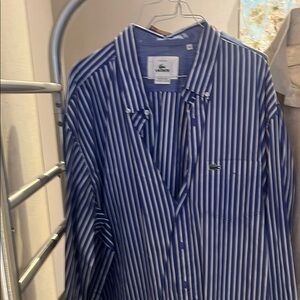 Lacoste Men's Blue Striped Shirt